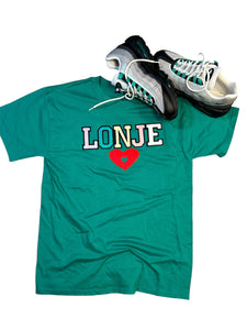 Teal Lonje lettered tee