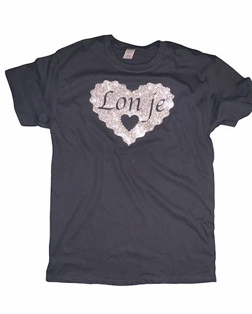 MENS LONJE GLITTER TEE BLACK-SILVER